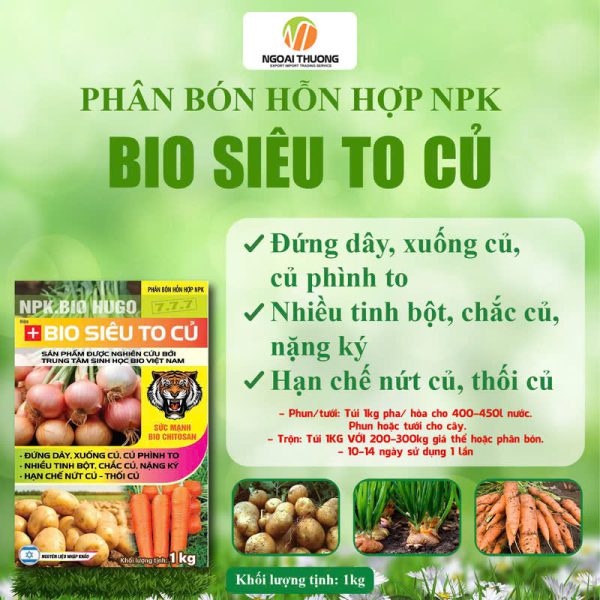 Bio Siêu To Củ - Phân Bón Hỗn Hợp NPK 7-7-7